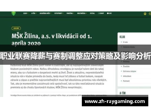 职业联赛降薪与赛制调整应对策略及影响分析