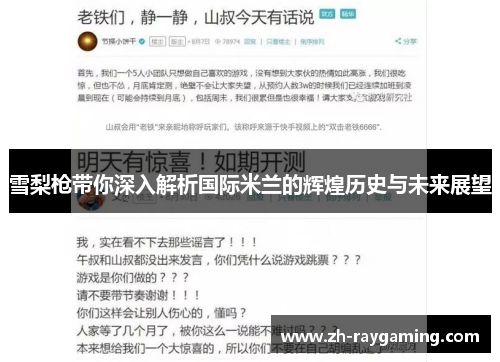雪梨枪带你深入解析国际米兰的辉煌历史与未来展望